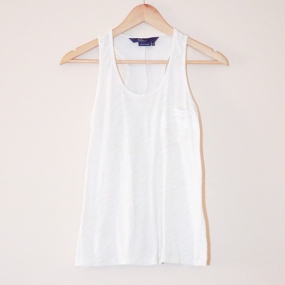 Miley Cyrus White & Cream Tiger Racerback Tank Top